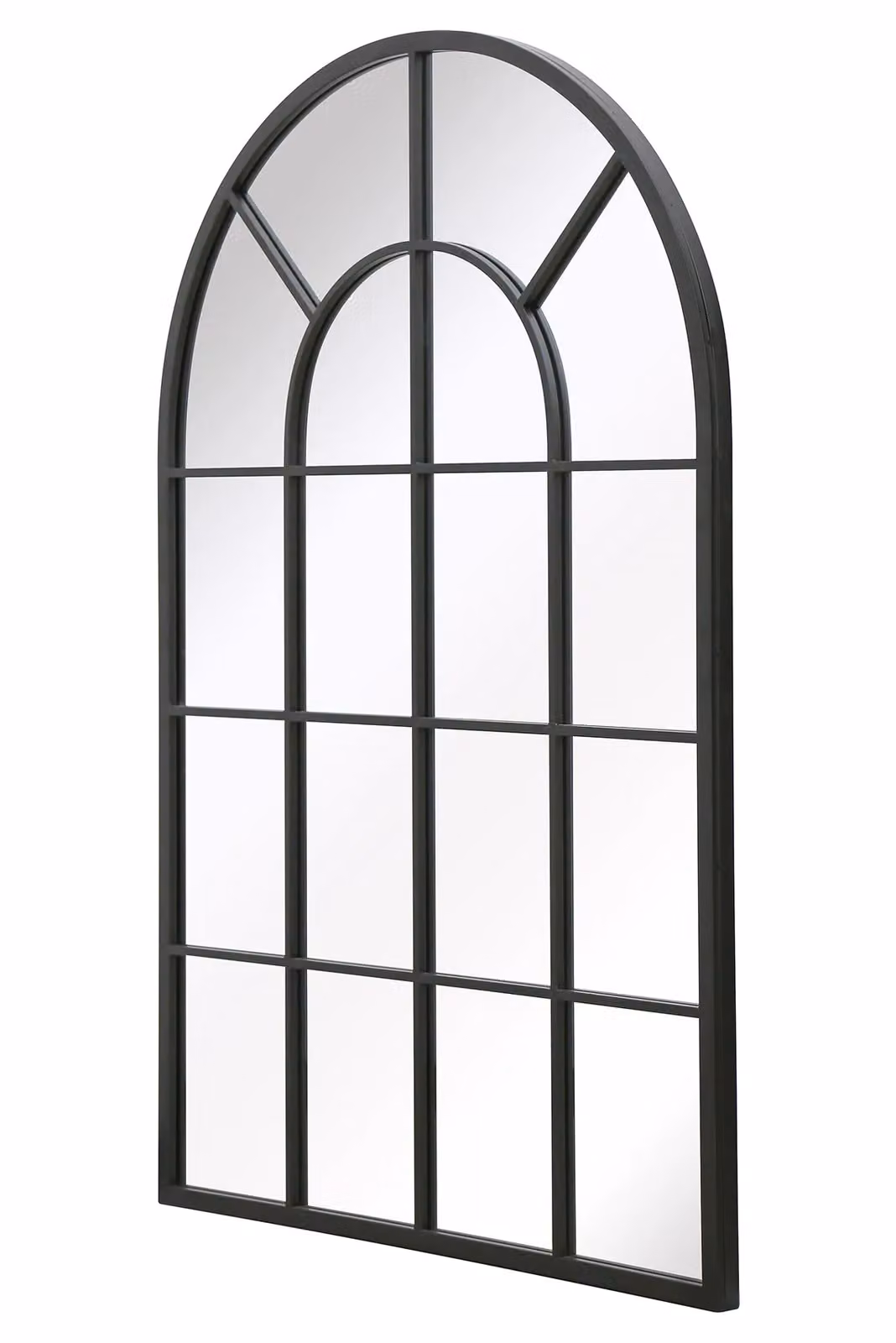 MirrorOutlet Black Framed Arched Window Garden Wall Mirror, W/H: 120 x 80 cm – 3