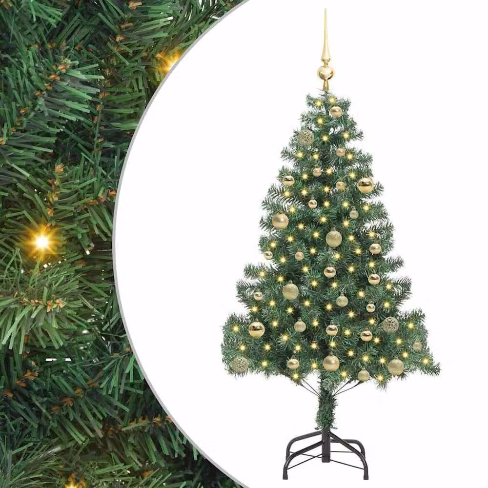 Berkfield Home Green PVC Christmas Tree with 150 LEDs and Stand, Height: 150 cm – 2