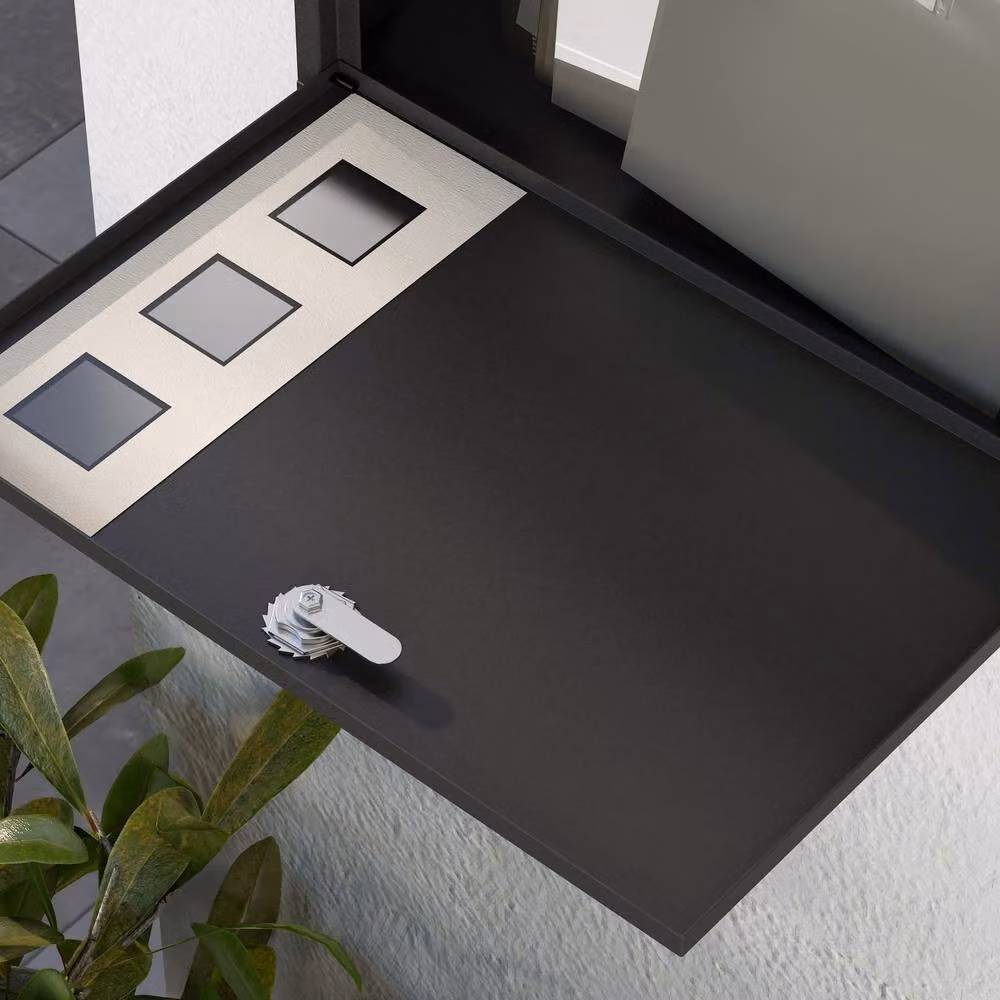 STILVORA Wall Mounted Metal Letterbox in Black, H 29.0 cm x W 36.5 cm x D 11.5 cm – 9