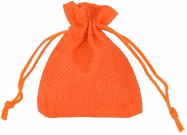 Neel Blue 10pcs Orange Jute Burlap Drawstring Gift Bags, W/H: 7 x 9 cm