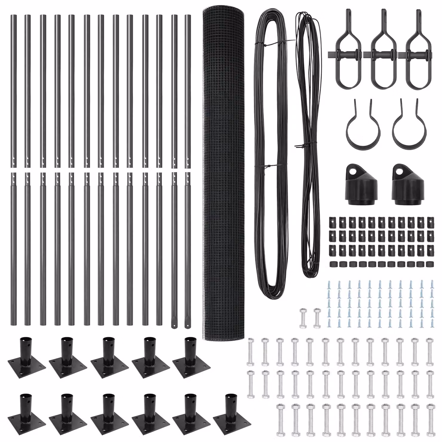 Berkfield Home Grey Steel Welded Wire Fence with 13 Flanged Posts, W: 25 m, H: 1.5 m – 4