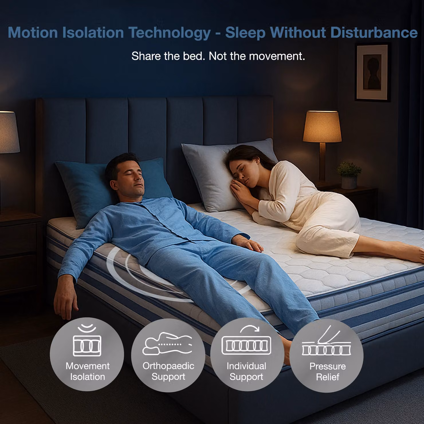 Rest Relax Silver 2500 Hybrid 5 Zone Pocket Spring Mattress with Multiple Foam Layers, White, W/D/H: 140 x 200 x 26 cm – 4