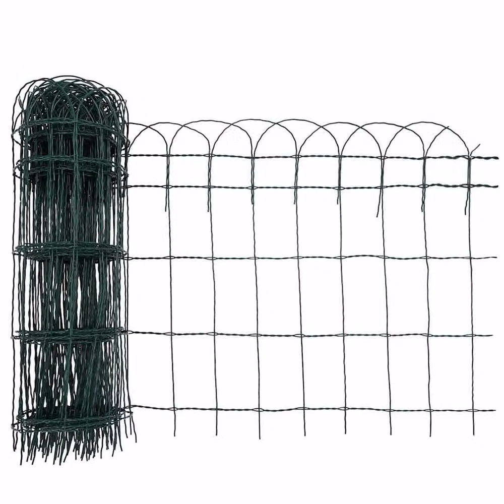 Berkfield Home Decorative Garden Border Fence, Powder-coated Green Steel, 25 x 0.65 m – 4