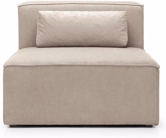 Abakus Direct Doris Armless Modular Accent Chair in Beige Cord Chenille, W/D/H: 94 x 94 x 73 cm – 1