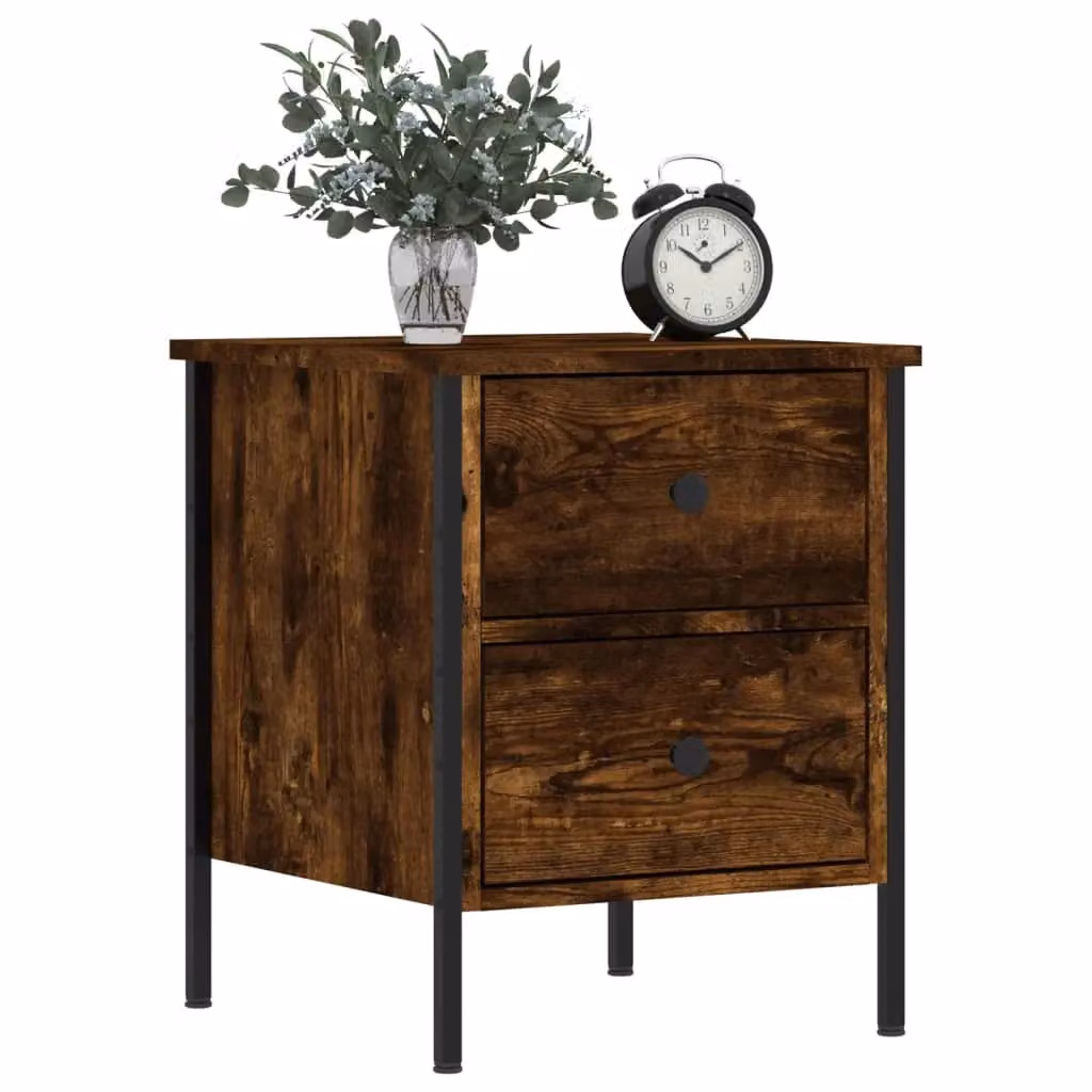 Berkfield Home Bedside Cabinet in Smoked Oak Brown, W/D/H: 40 x 42 x 50 cm – 3