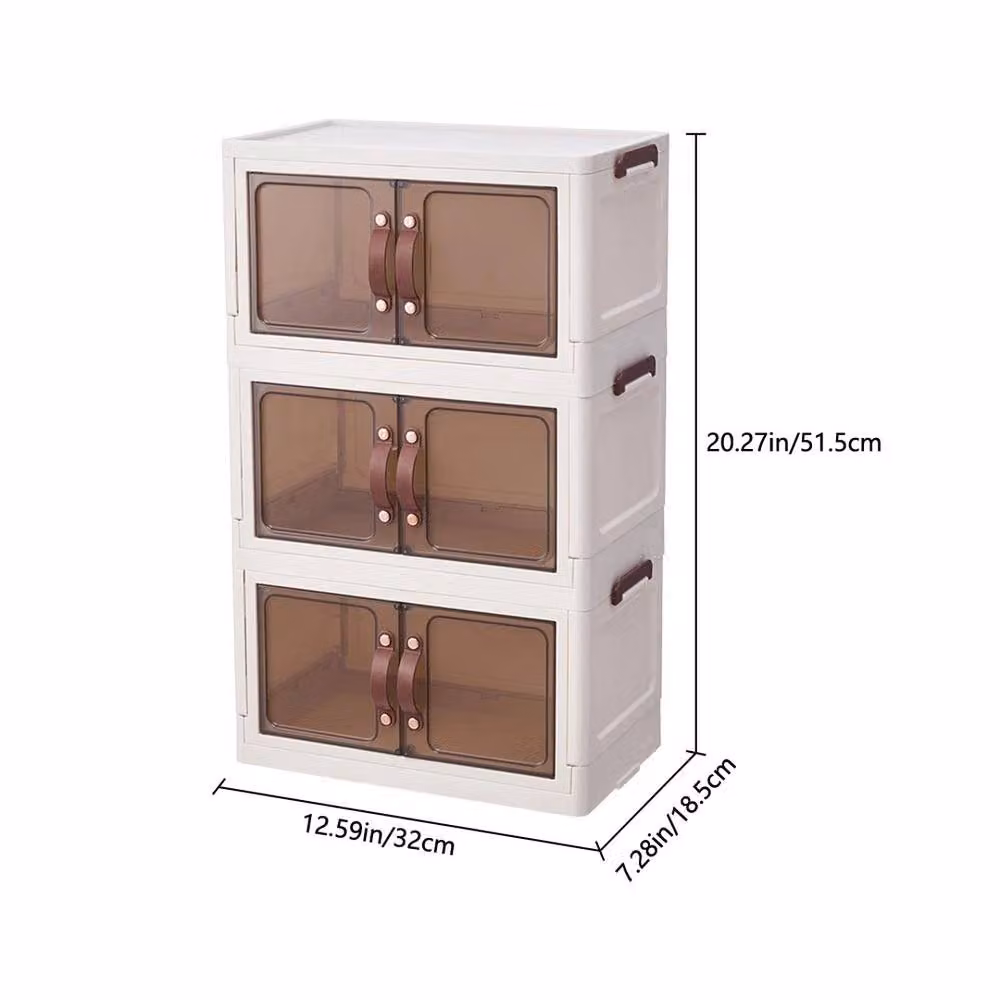 EONLION 3 Tier Large Plastic Storage Box in White – 2