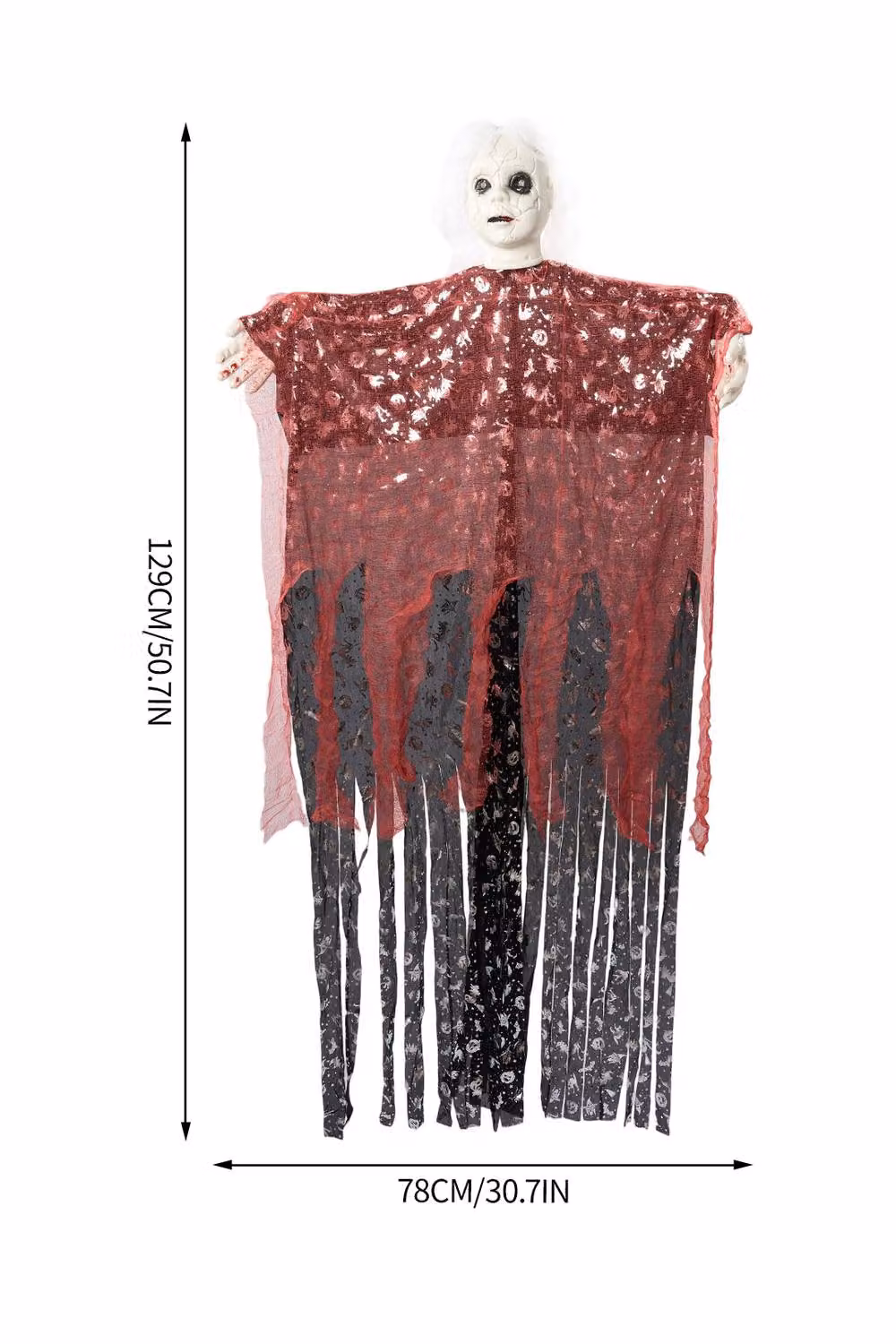 H&O Direct Red Glowing-Eyed Halloween Hanging Ghost Textile Decor – 4