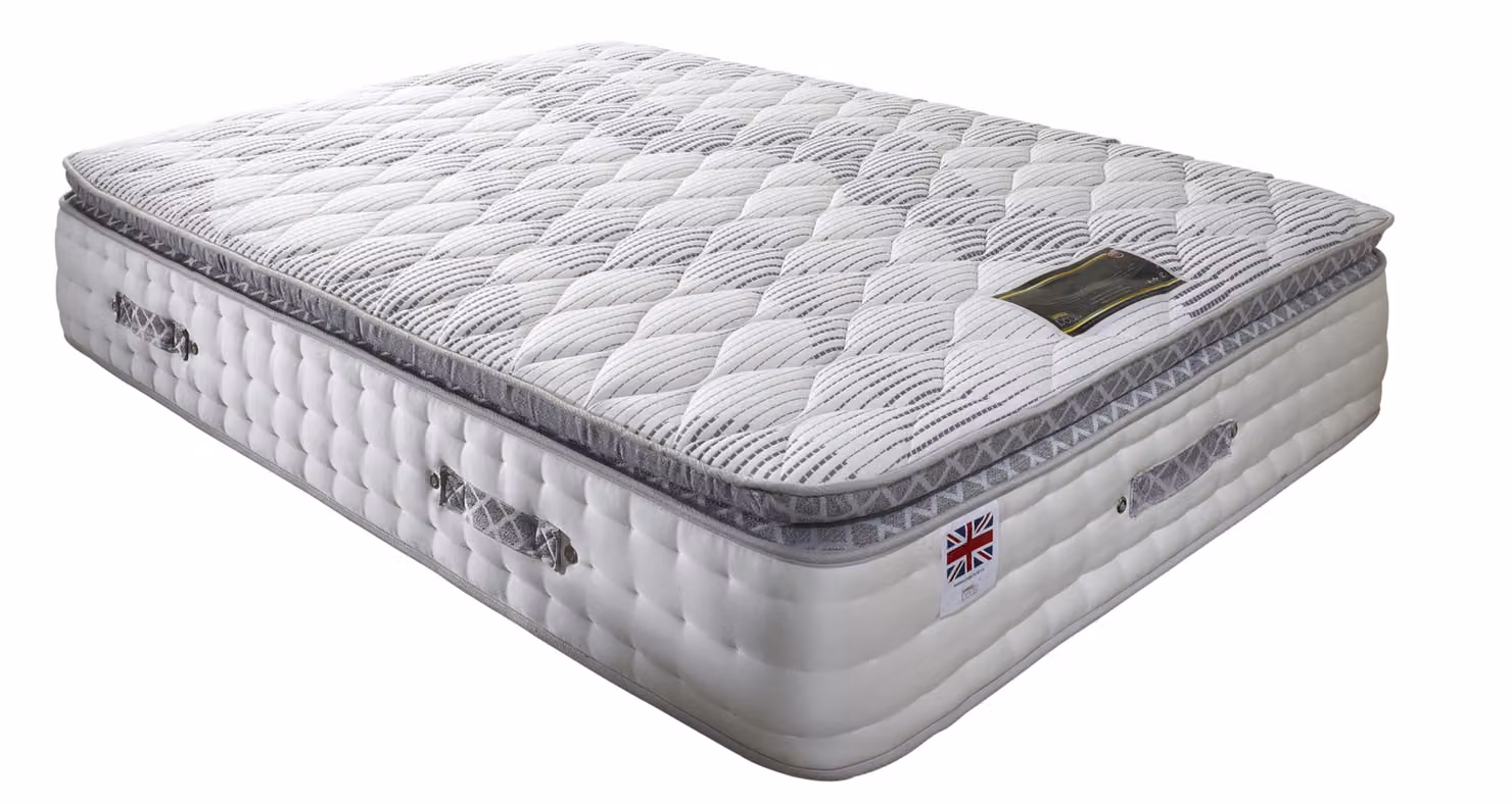 Somnior Eleanor Plush Divan Bed Set with Pillowtop Hybrid Mattress and 54 inch Headboard, Black, W/D: 200 x 200 cm – 2