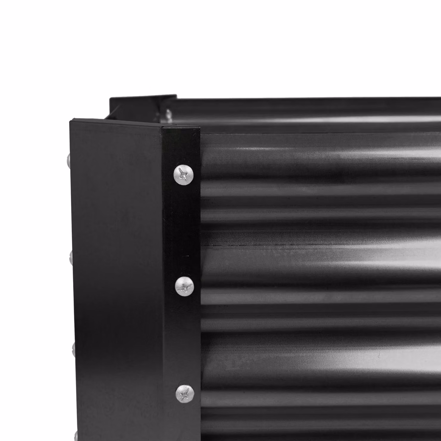 Harbour Housewares Set of 2 Black Galvanised Steel Rectangular Bottomless Raised Garden Beds W: 180 cm, D: 90 cm, H: 30 cm – 2