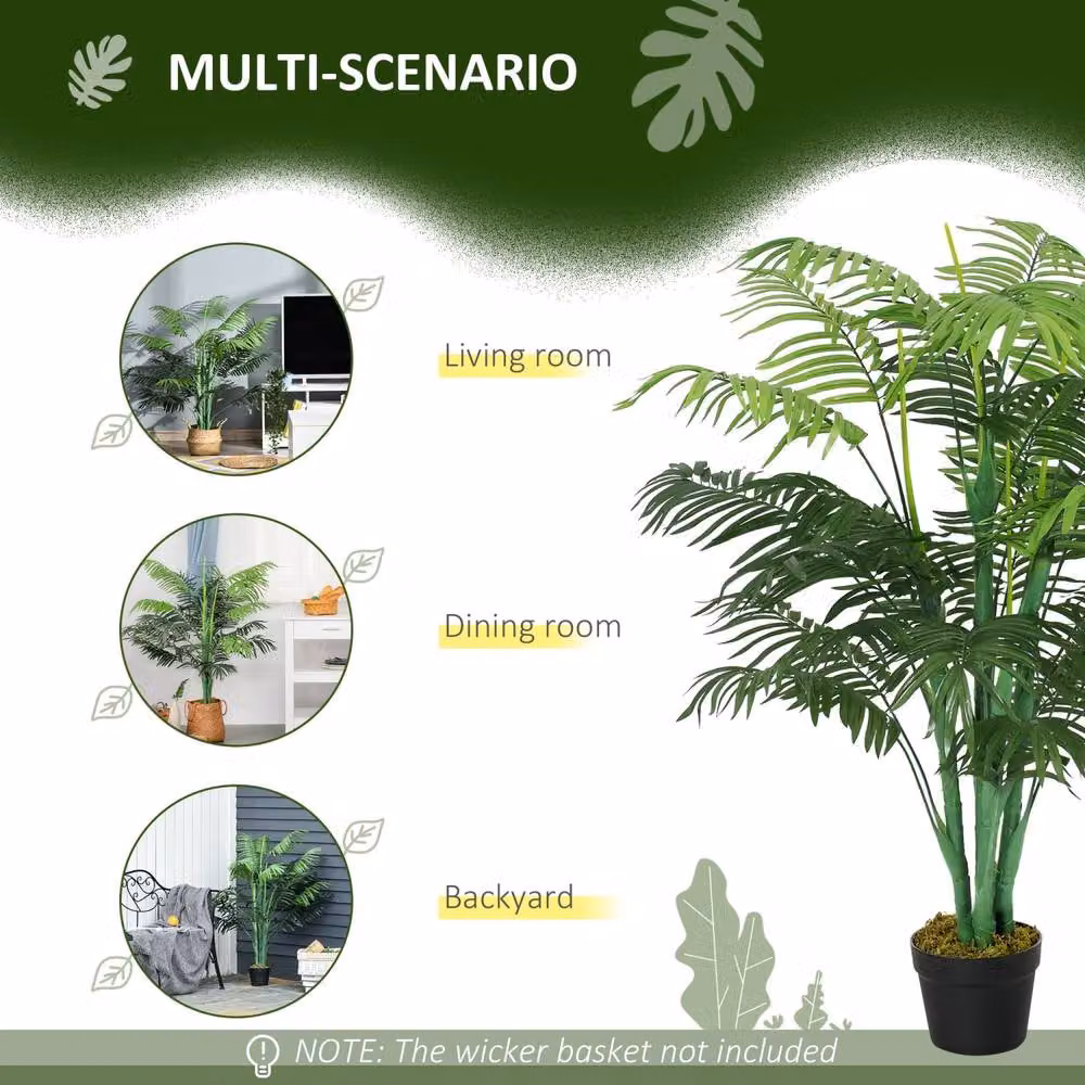 Wyld Haus Dimi Keha Pair of Green Artificial Palm Trees in Pots, Height: 125 cm – 4
