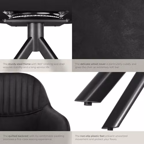 tectake Lona Armchair in Black – 7
