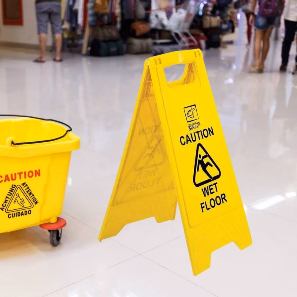 FLAVORA 10-Piece Yellow Wet Floor Caution A-Frame Warning Signs – 3