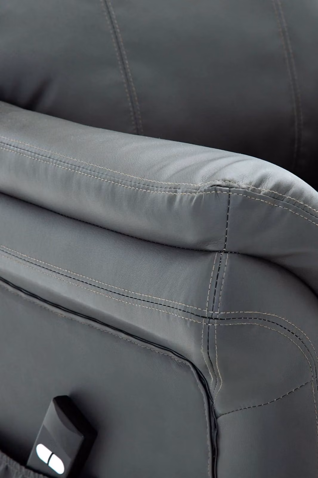 More4Homes Oakford Single Motor Rise Recliner Wingback Chair in Grey Bonded Leather – 4