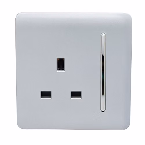 Trendi Switch 1 Gang 13 Amp Single Pole Socket in Platinum Silver – 2
