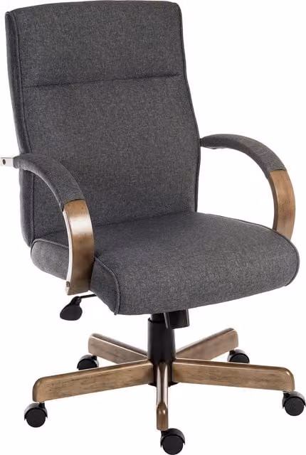 Teknik Grayson Executive Chair in Grey Fabric with Armrests and Weight Adjustment