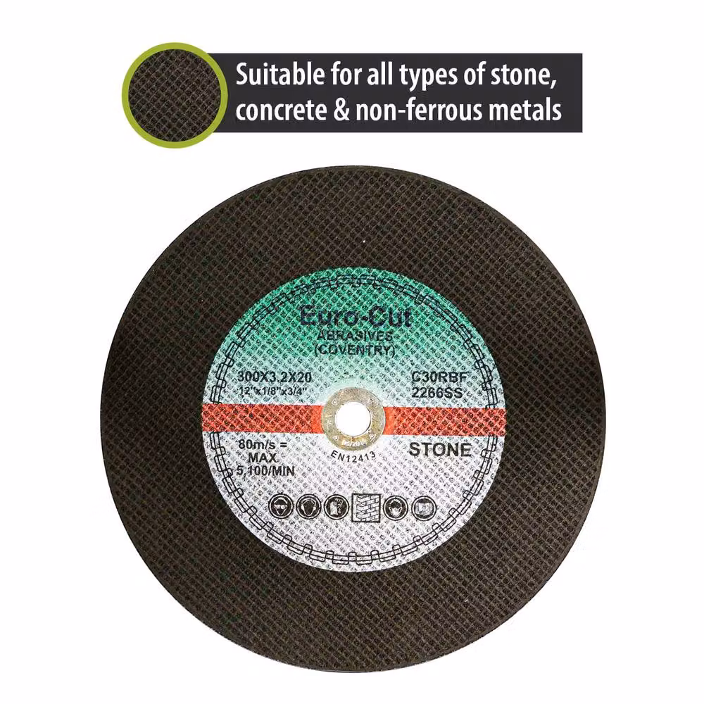 Pegdev Professional Stone and Metal Cutting Disc, Black, Diameter: 300 mm, Pack of 20 – 2