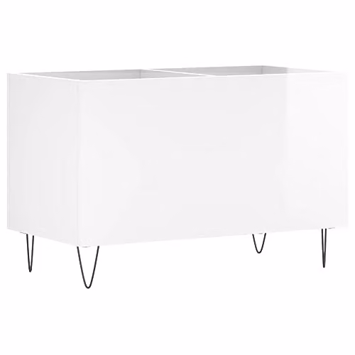 vidaXL Record Cabinet in High Gloss White, W: 74.5 cm, D: 38 cm, H: 48 cm – 1