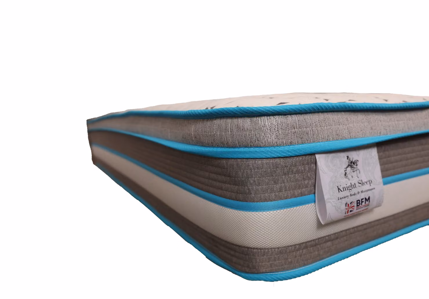 Knight Sleep Hybrid Pocket Spring Memory Foam Mattress in Grey with Geometric Knit Fabric, W/D/H: 140 x 200 cm – 2