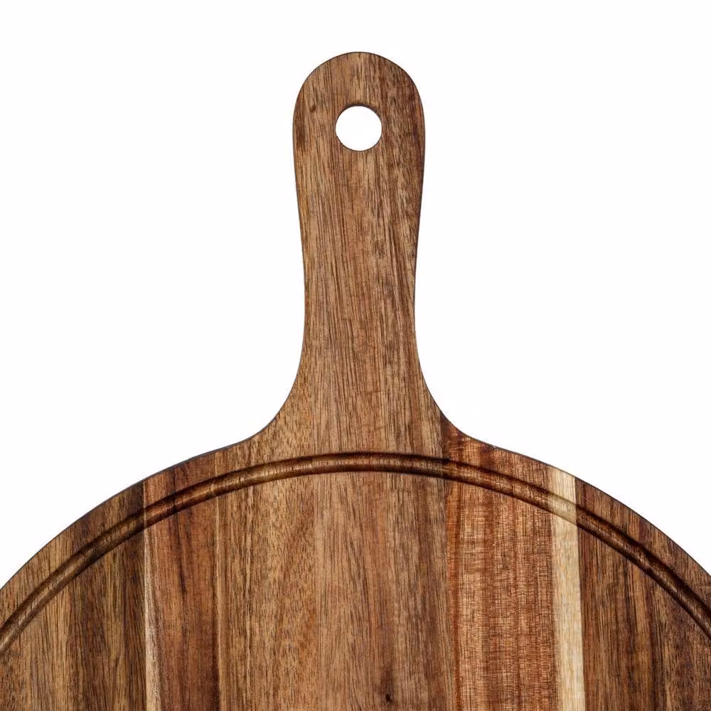 Lemon Pavilion Round Acacia Wood Serving Board, Brown, W: 43 cm, L: 31 cm, H: 1 cm – 3