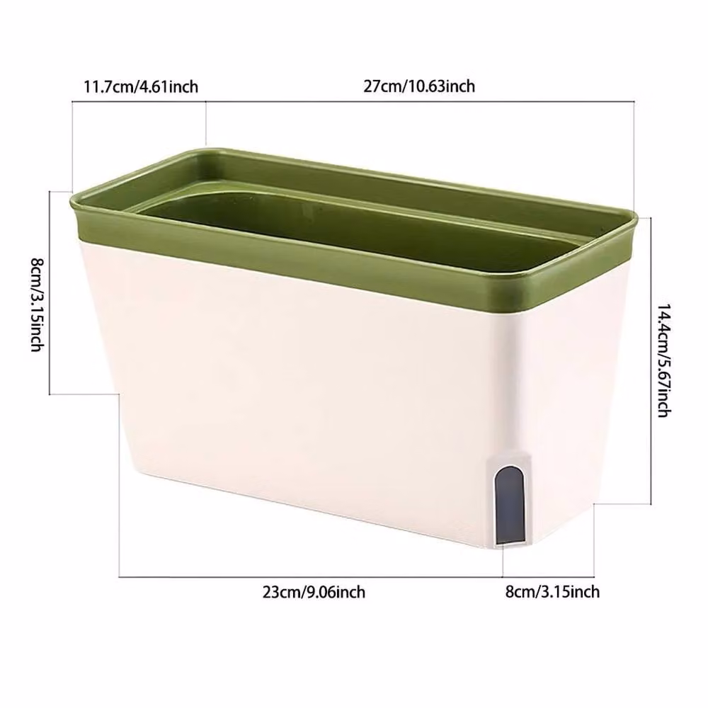 EONLION Set of 3 White Self Watering Plastic Plant Pots – 2