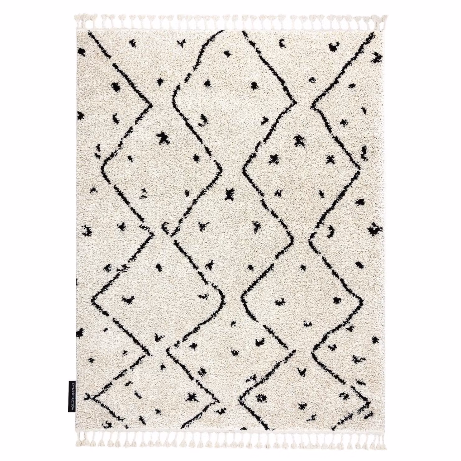 RugsX Berber Geometric Boho Rectangular Rug in Yellow and Grey, W: 80 cm, L: 150 cm