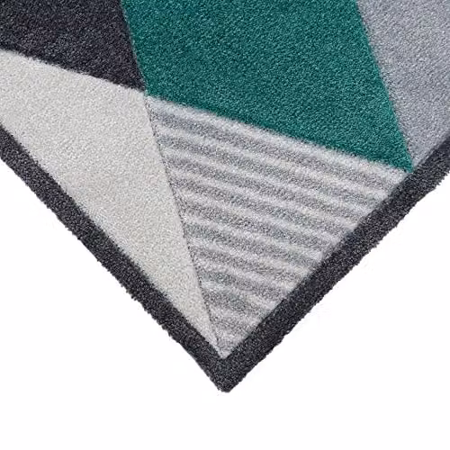 JVL SOLEMATE Hand Carved Gem Doormat, Grey and Multicolour, W: 57 cm, D: 100 cm, H: 1 cm – 5