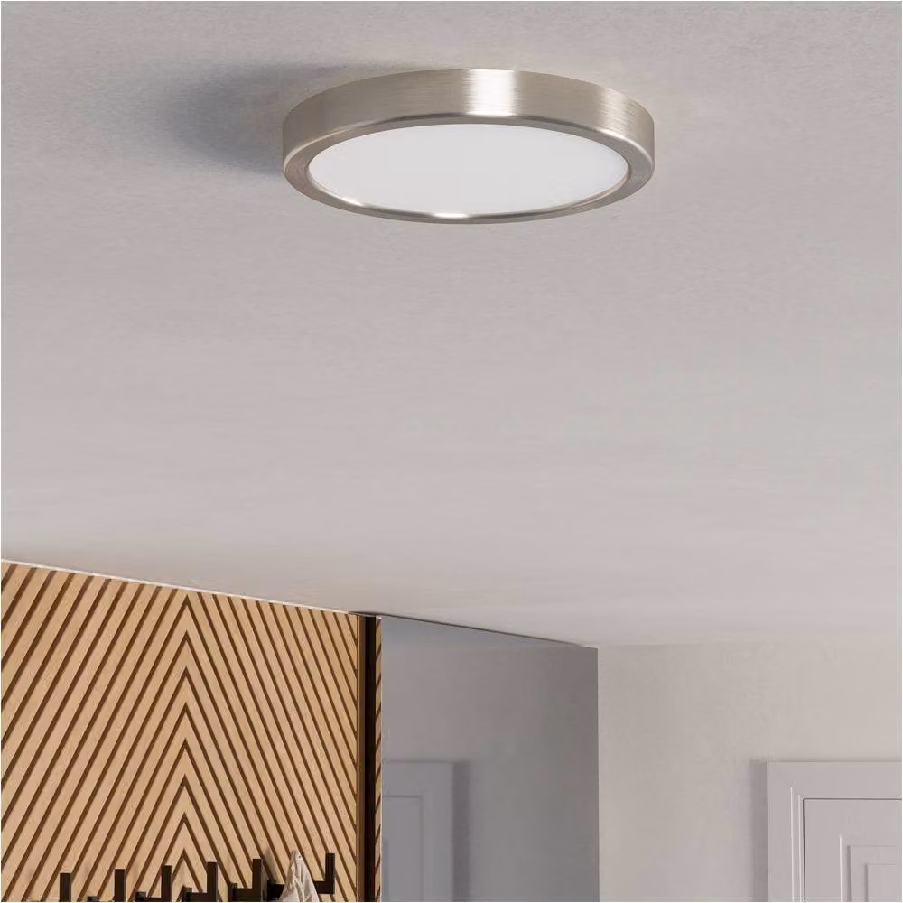 Loops 2 Pack Modern Round LED Ceiling Light in Silver Metal with Glass and Included Bulbs – 2