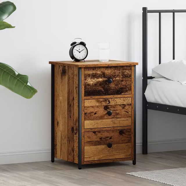 Berkfield Home Old Wood Rustic Medium Table in Brown