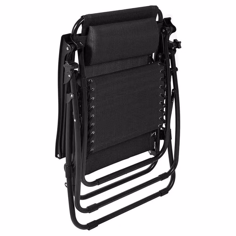 FORGEVIO Black Folding Sun Lounger Recliner Chair for Garden and Terrace – 3