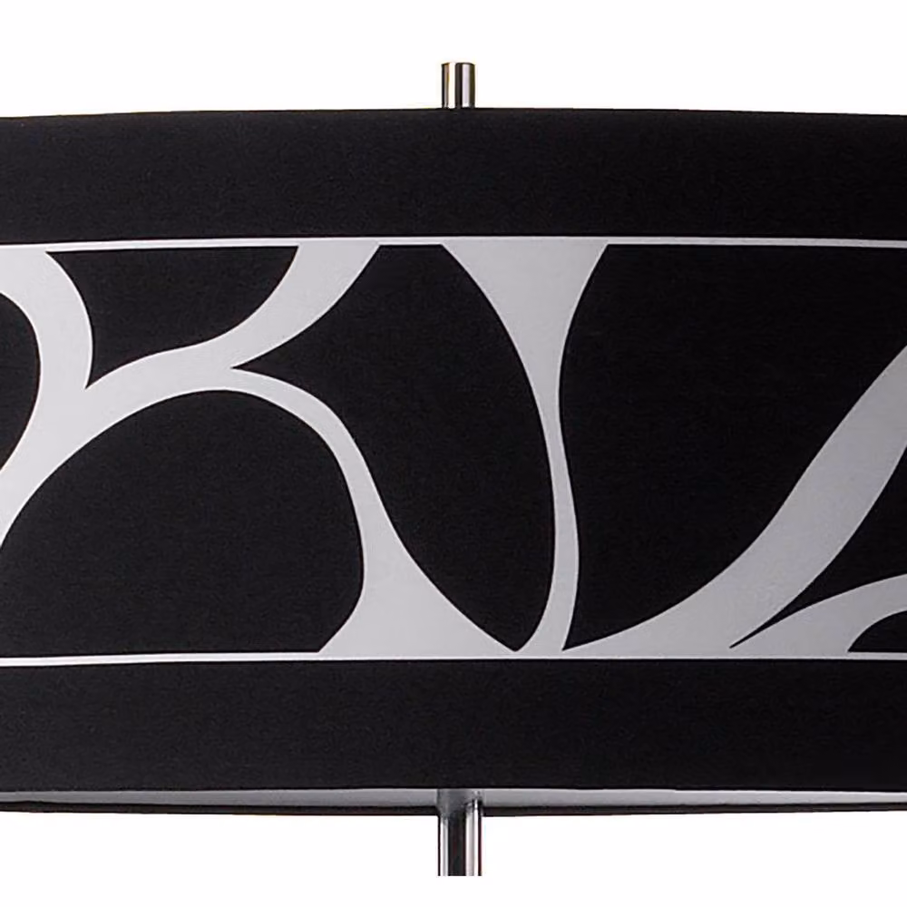 Netlighting Manhattan 3 Light Floor Lamp in Chrome and Black with Patterned Shade – 3