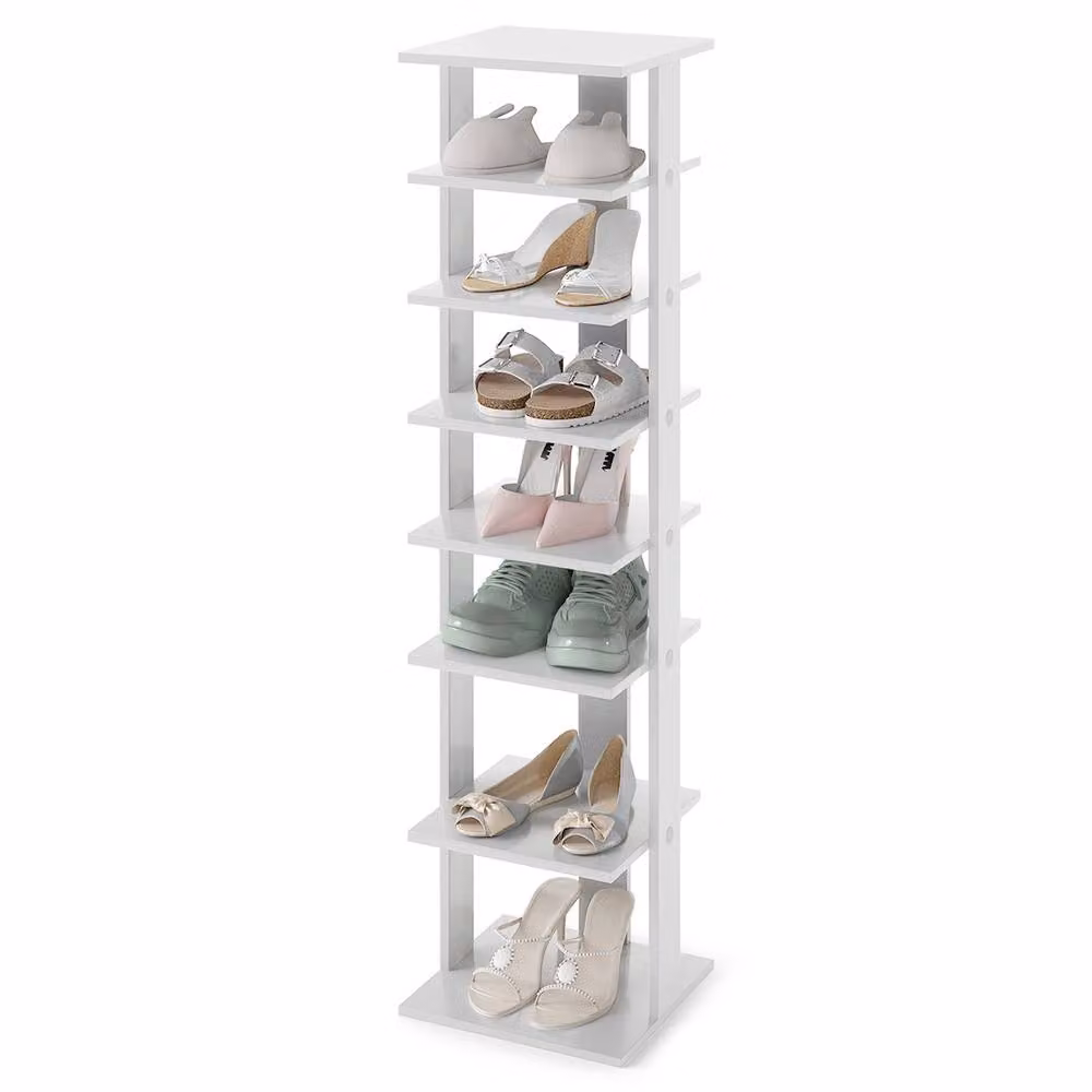 Costway 7-Tier Vertical Shoe Rack and Storage Organiser with Adjustable Shelves in Grey – 2