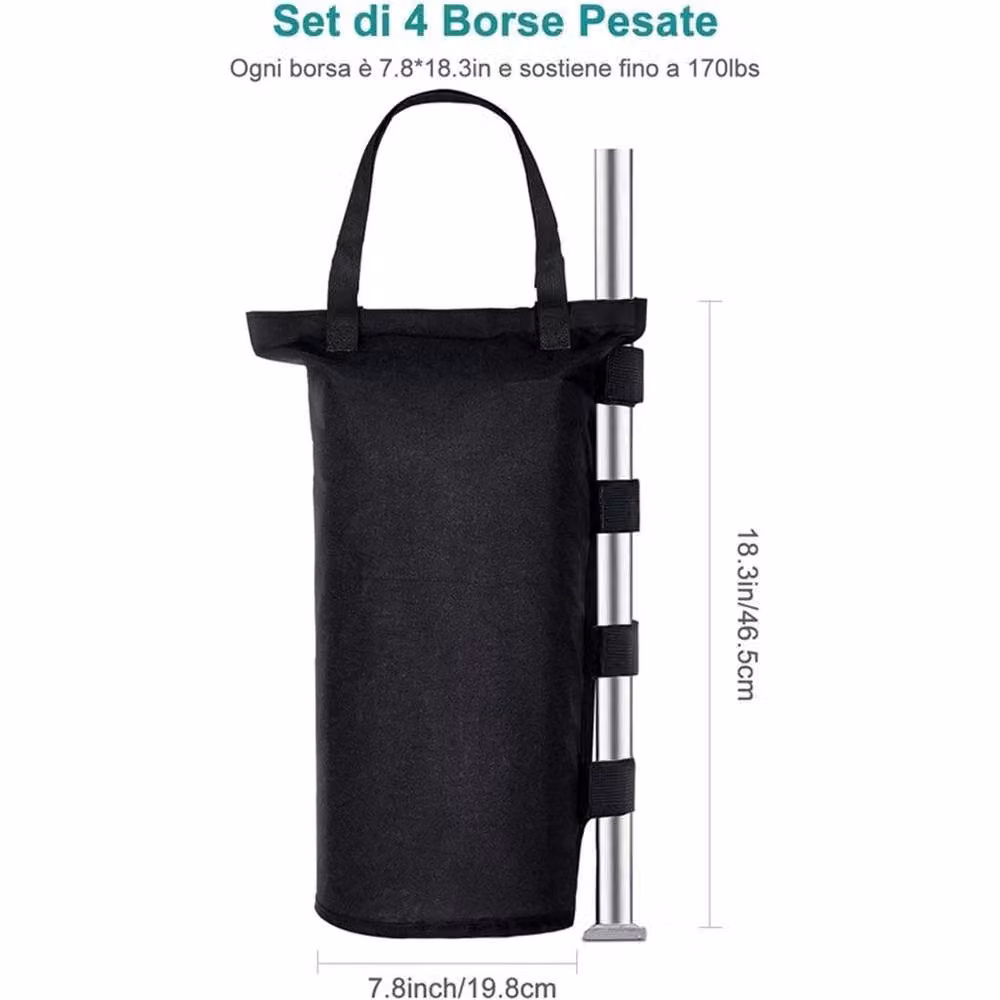 Kelvenix 4-Piece Black PVC Gazebo Leg Pole Sandbag Weights – 2