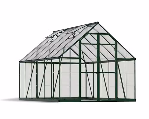 Palram Canopia Balance Greenhouse in Green with Transparent Polycarbonate Panels