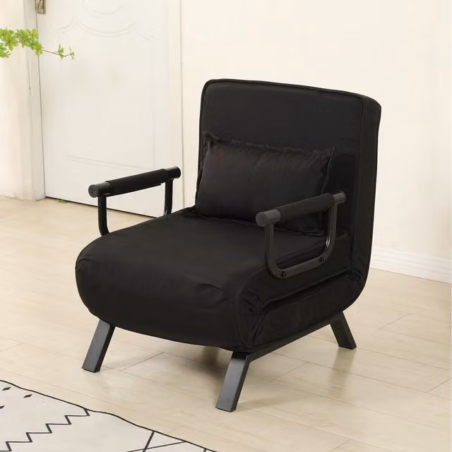 WestWood 4-in-1 Modern Fabric Sofa Bed in Black