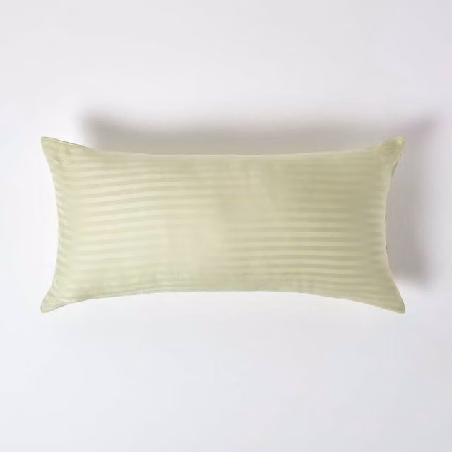 Homescapes 330 Thread Count Combed Cotton Percale Housewife Pillowcase, Green, W/D/H: 80 x 40 x 1 cm