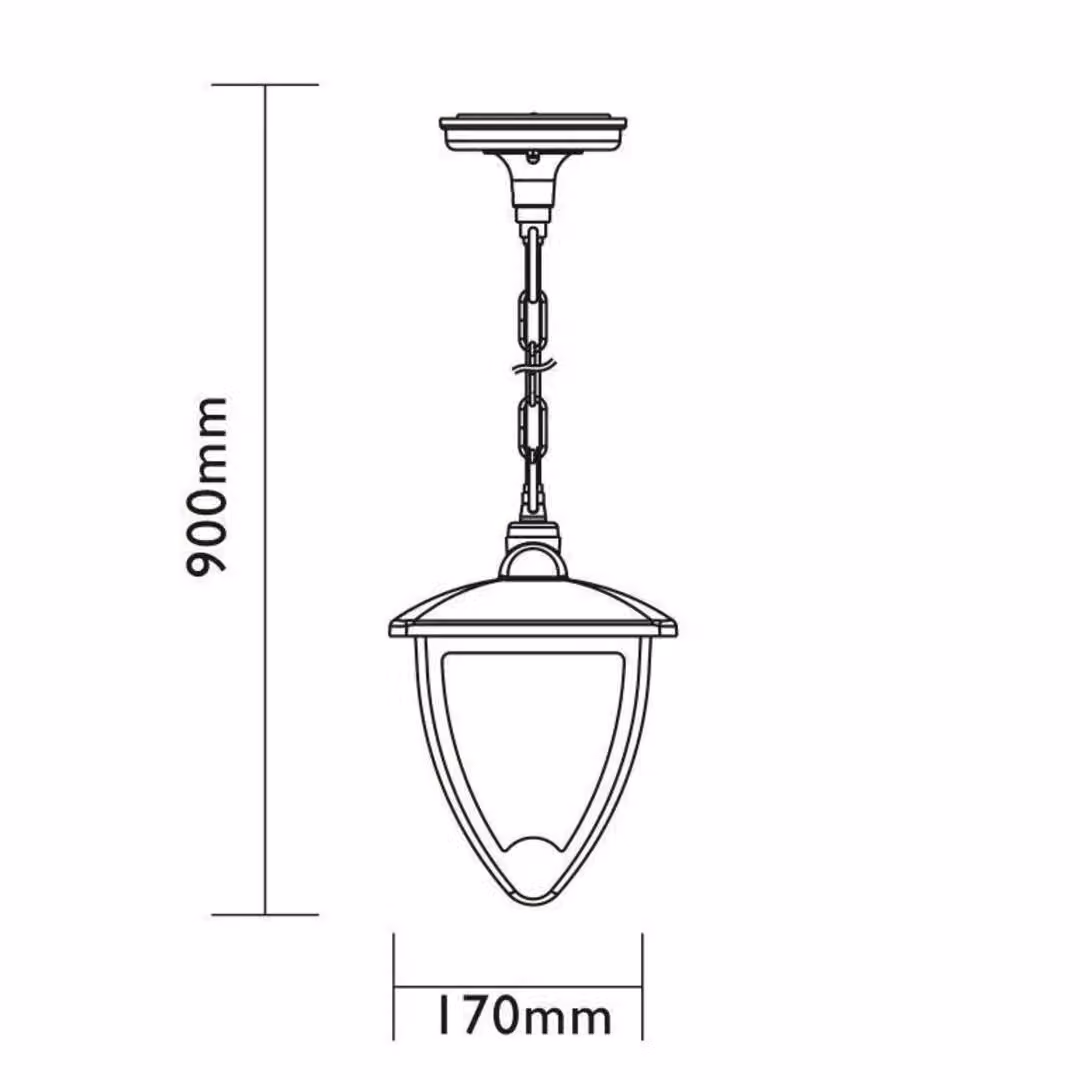 Luxform Luxembourg Suspended Chain Lantern in Anthracite Grey – 2