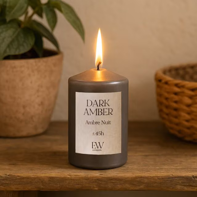 Marco Paul Scented Pillar Candles in Grey