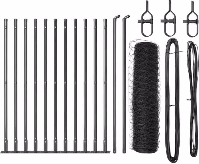 Berkfield Home Grey Steel Hexagon Fence, H: 0.4 m x L: 25 m – 1