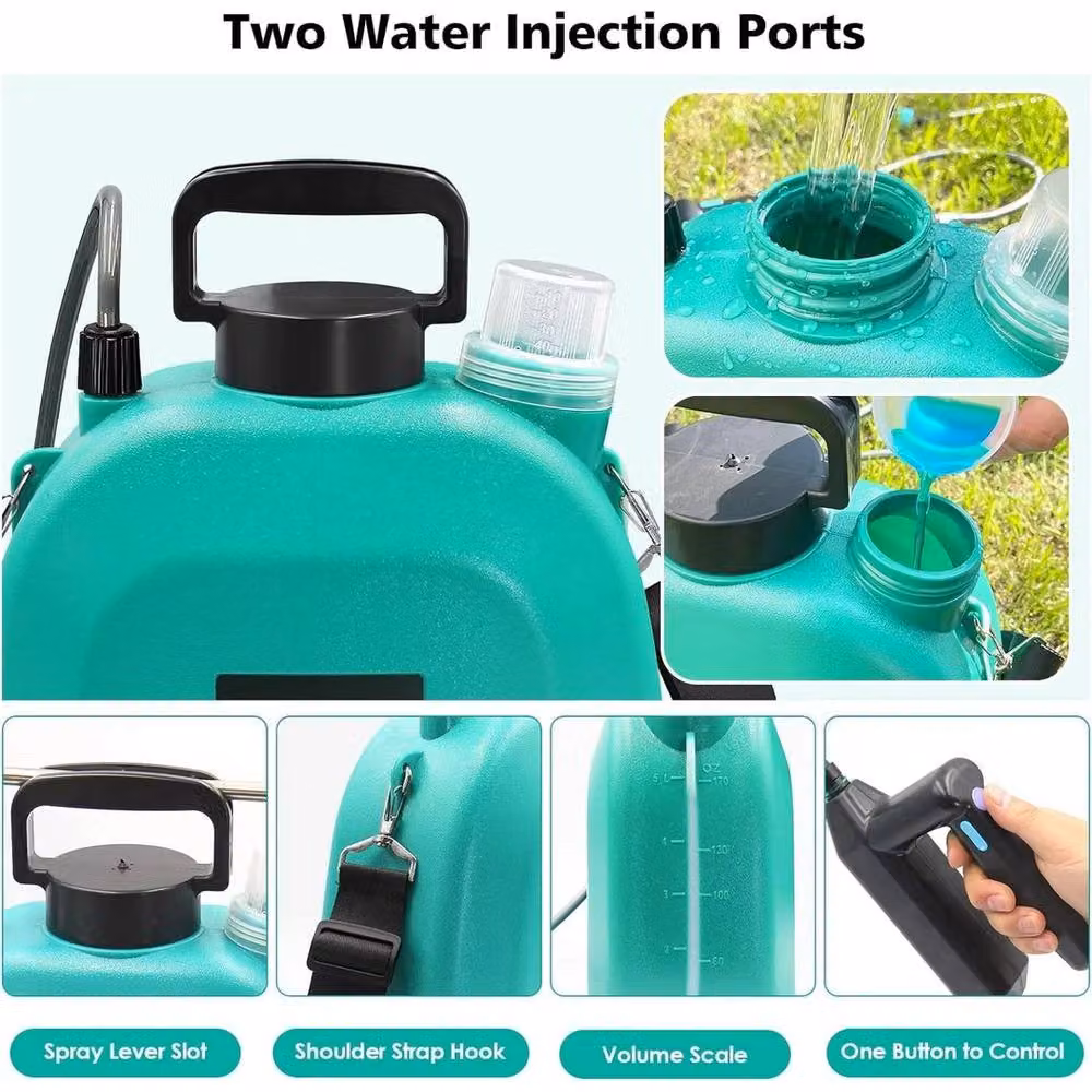 FLAVORA 5L Electric Knapsack Pressure Sprayer in Green with Rechargeable Battery – 6