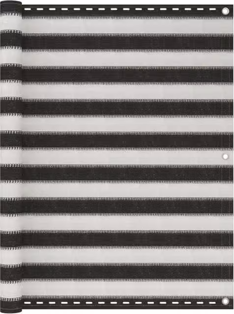 Berkfield Home HDPE Balcony Screen in Anthracite, White and Black, W/H: 500 x 120 cm