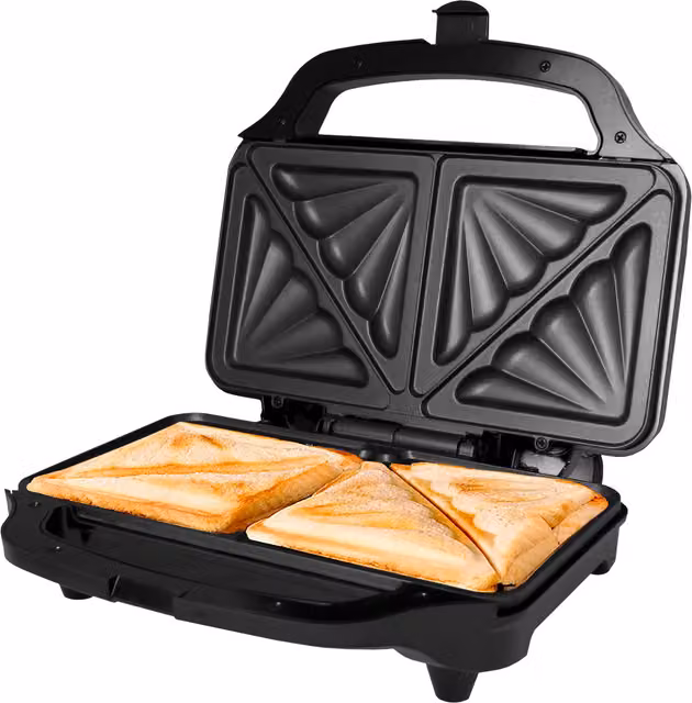 Hamilton Beach 2 Slice Deep Fill Sandwich Toaster in Silver and Black Stainless Steel