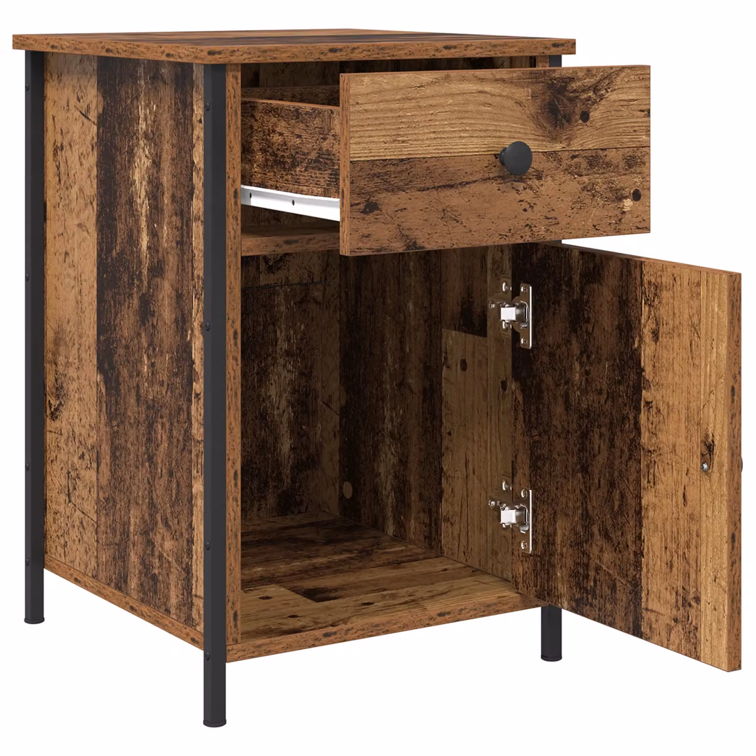 Berkfield Home Set of 2 Bedside Cabinets in Old Wood Brown, W/D/H: 40 x 42 x 60 cm – 5
