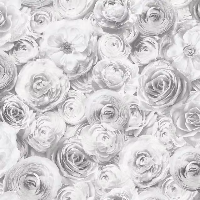 Arthouse Silver Wild Rose Floral Botanical Wallpaper – 1
