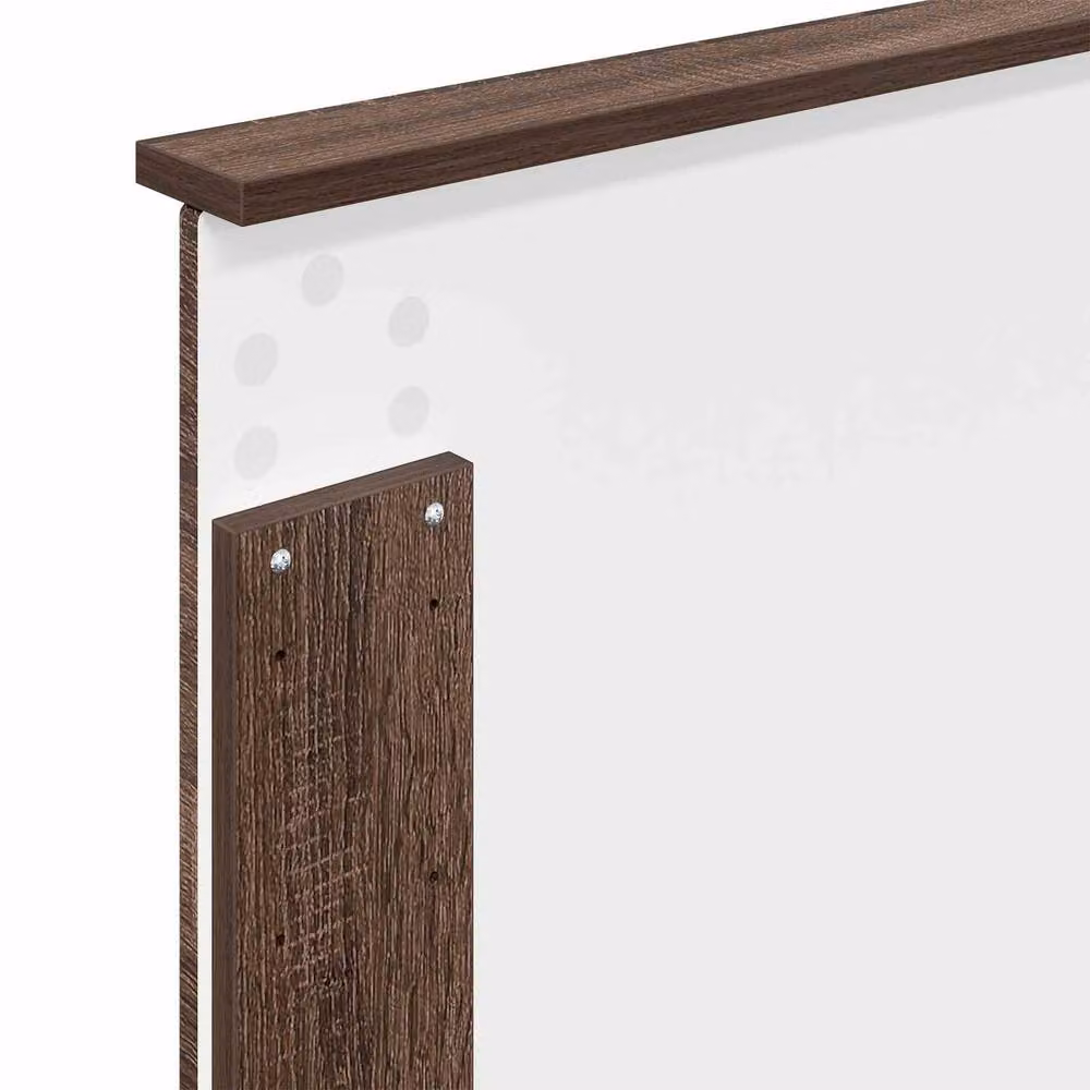 Berkfield Home Modern Bed Frame with Headboard in Brown Oak, Solid Pine Wood and MDF, W/D/H: 90 x 190 cm – 6