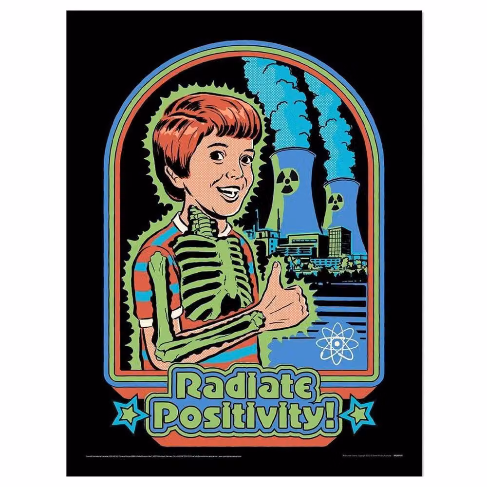 Steven Rhodes Radiate Positivity Multicolour Framed Retro Graphic Poster – 2