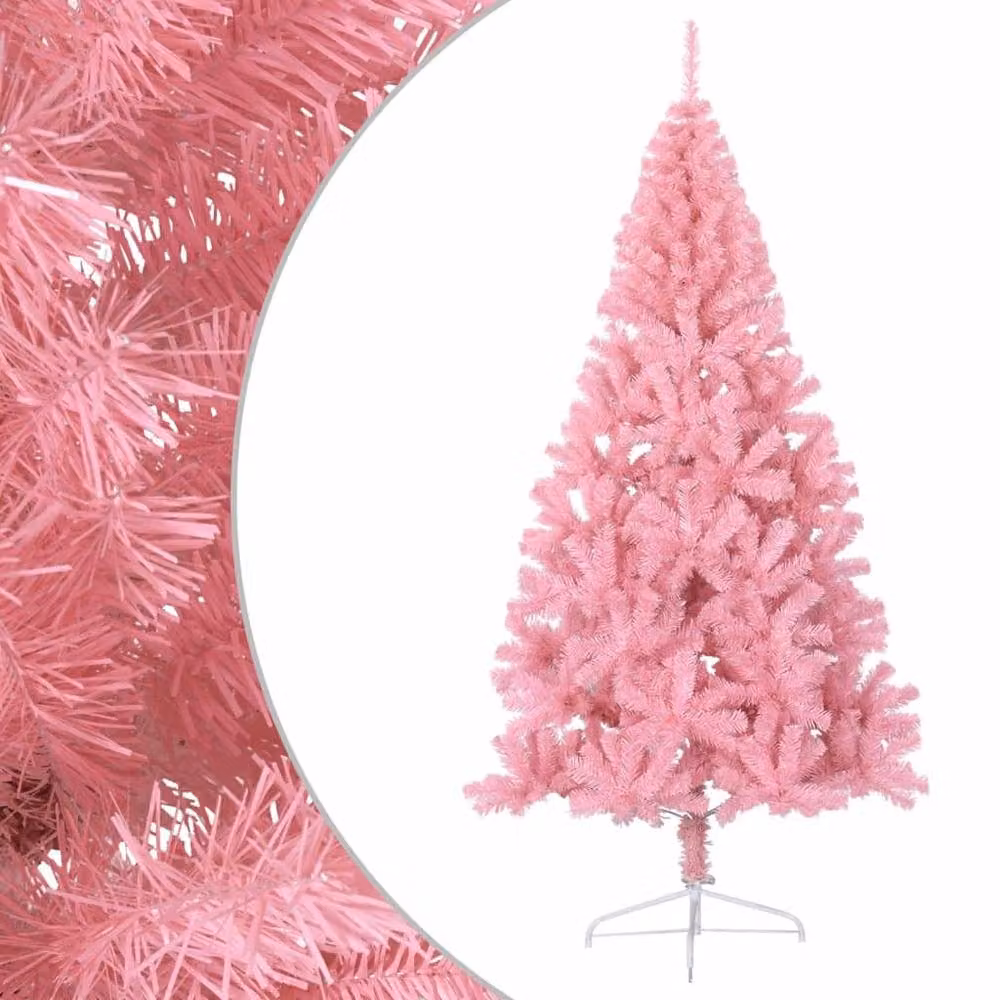 Berkfield Home Beautiful Pink Artificial Half Christmas Tree with Stand, Height: 240 cm – 2