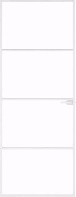 Berkfield Modern Interior Door in White with Transparent Tempered Glass and Aluminium Slim Frame, W: 76 cm, H: 201.5 cm – 1