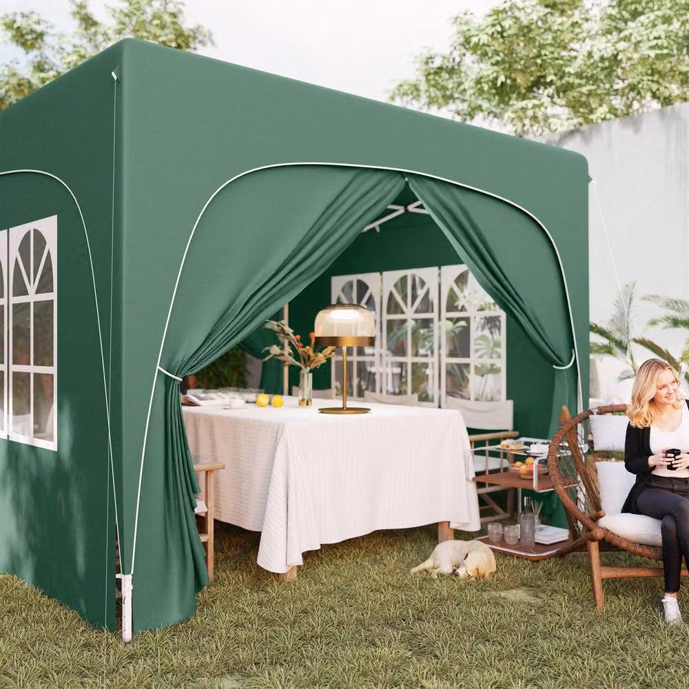 Matteo Pop-Up Gazebo Shelter in Green with Accessories, W: 300 cm, D: 300 cm, H: 273 cm – 7