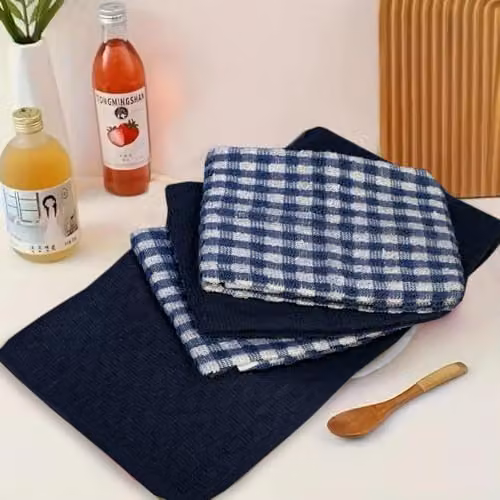 Casabella Pack of 6 Navy Blue Cotton Terry Towelling Kitchen Tea Towels – 5
