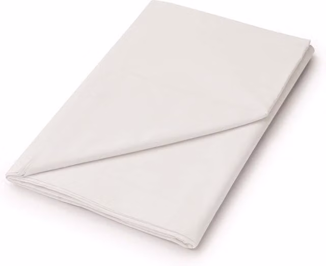 1951 Plain Dye Percale Cotton Super Kingsize Flat Sheet, Beige, W: 180 cm, L: 200 cm
